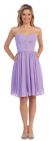 Strapless Pleated Knot Bust Short  Bridesmaid Party Dress in Lilac